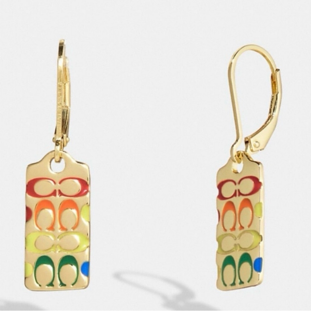 Coach Signature Hangtag Earrings